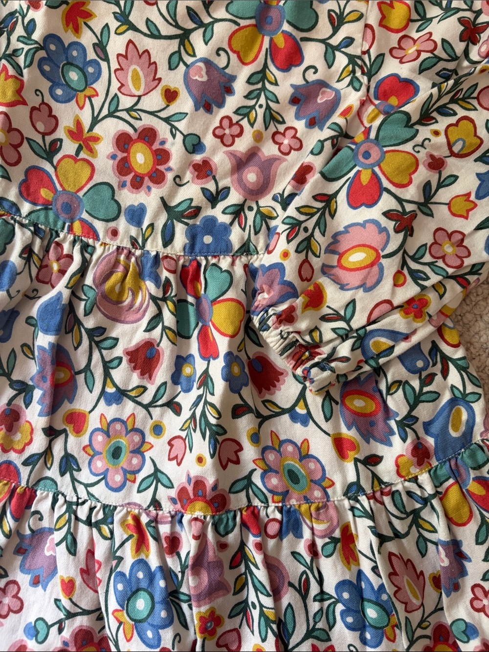 Mini Boden long sleeve colorful Floral Cotton Dress - Picture 3 of 6
